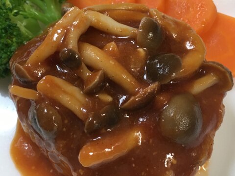 きのこの煮込み風ハンバーグ❤️電子レンジで！